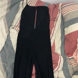 All black sleek jumpsuit and cutie shorts